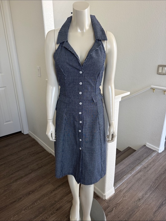 hershey Dresses & Skirts - Striped Sleeveless Button-Down Dress